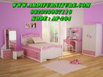 Set Kamar Tidur Anak Minimalis Pink Putih